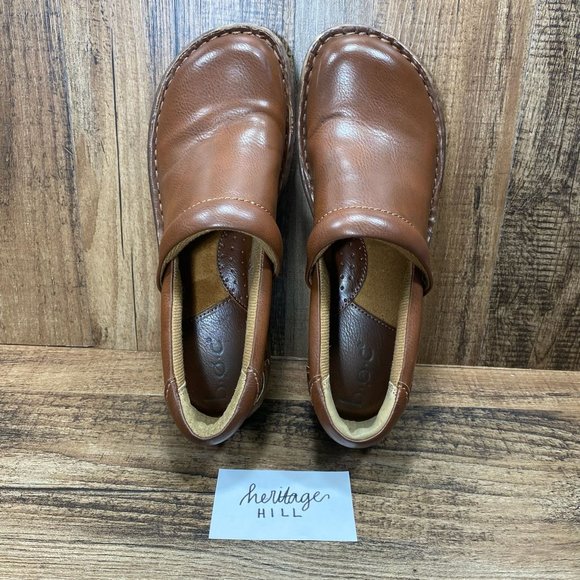 BOC Born Concept Peggy Brown Leather Comfort Slip On Clogs - Womens Size 7 M - Picture 4 of 11